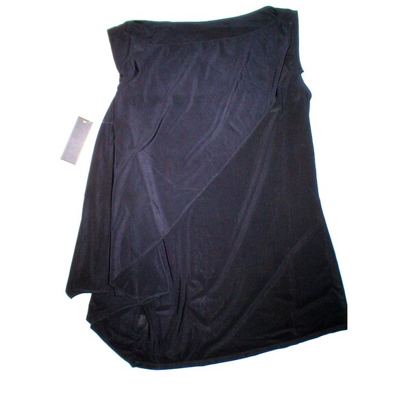 NWT New Designer Josie Natori Top Tank S Tiered Black Layered Womens Sleeveless - Picture 3 of 6
